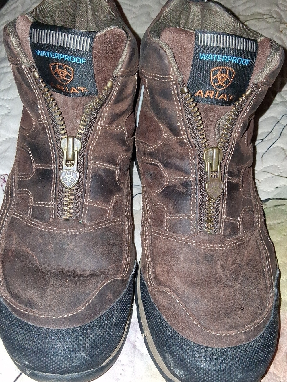 Ariat Brown Waterproof Men's Zip-Front Work Boots 9 1/2 B